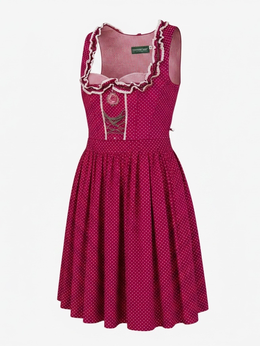 Polka Dot Sleeveless Dirndl Midi Dress